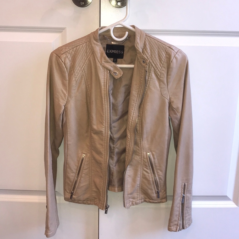 Express Minus The Leather Tan Moto Jacket XS